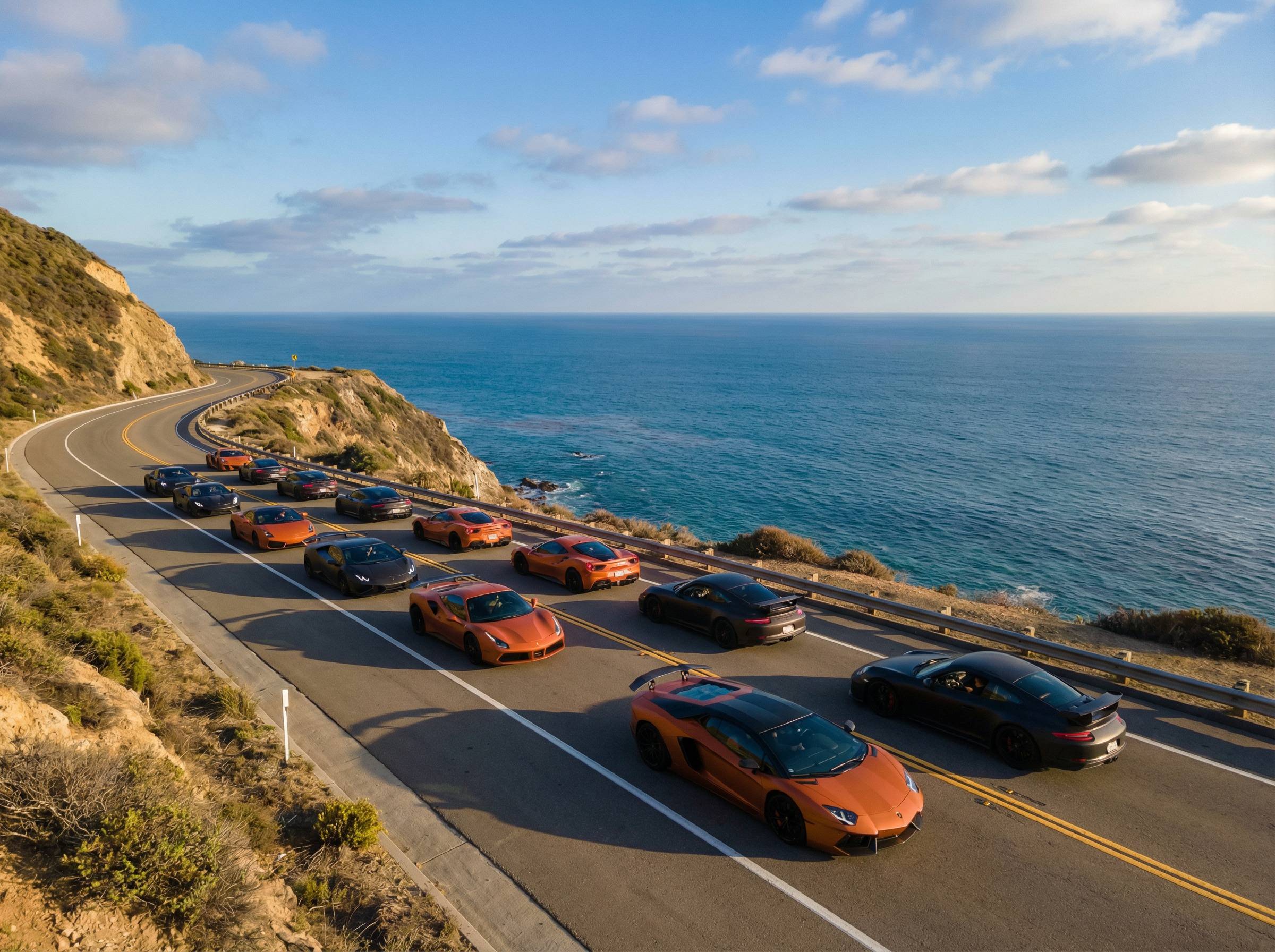 高清3D动漫跑车车队视频